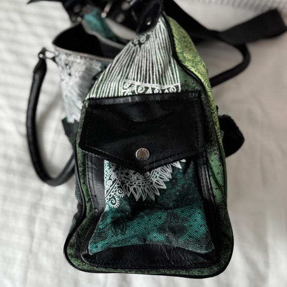 Desigual - Black and Green Hand Bag - Picture 11 of 16